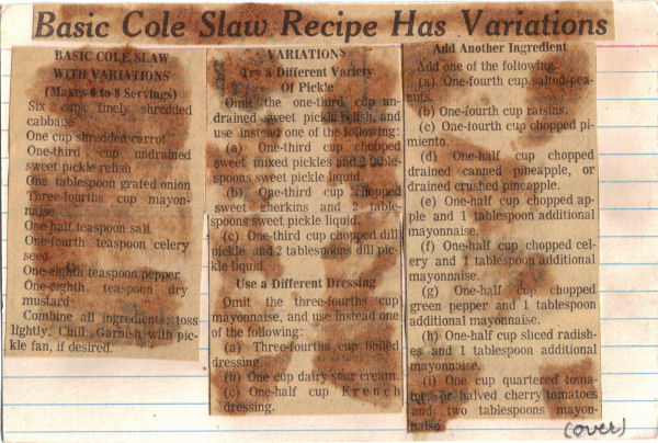 Easy recipes for cole slaw