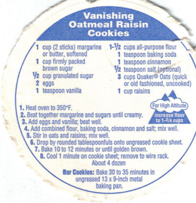 Oatmeal rasin cookies recipe