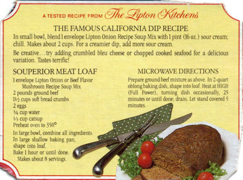 Recipe For Meatloaf Made With Onion Soup Mix