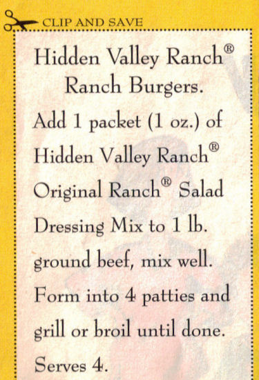 Hdden valley ranch dressing recipes