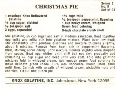 Recipes Xmas on Christmas Pie Recipe Card   Recipecurio Com