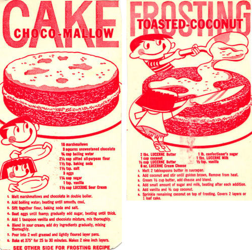 Recipes For Choco-Mallow Cake & Toasted Coconut Frosting