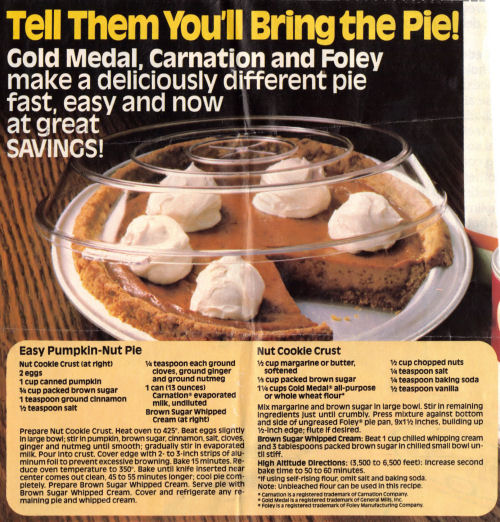 Recipe Clipping For Easy Pumpkin-Nut Pie