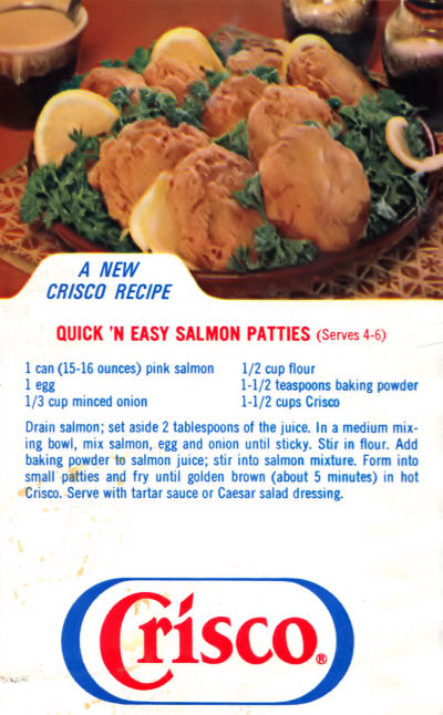 Recipes Easy on Quick    N Easy Salmon Patties     Vintage Clipping   Recipecurio Com