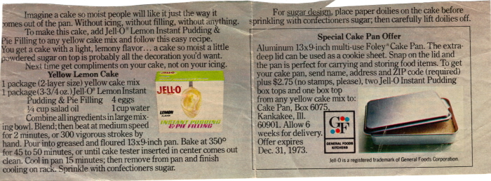 Jello pudding cake recipes