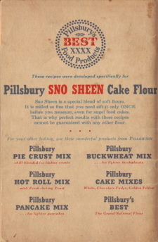 Back Cover - 55 Favorite Ann Pillsbury Cake Recipes - Click To View Larger