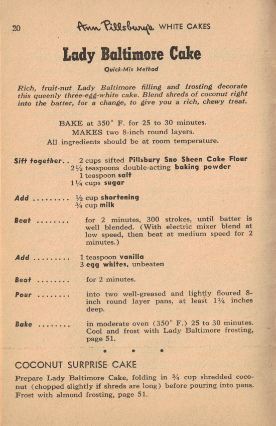 Lady Baltimore Cake – Vintage 55 Favorite Cake Recipes « RecipeCurio.com
