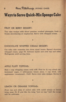 Page 6 - Ways To Serve Quick-Mix Sponge Cake - Click To View Large