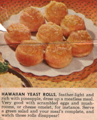 Hawaiian Yeast Rolls - Betty Crocker 1959