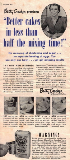 Vintage Betty Crocker Recipe Promo Sheet - Front - Part 1