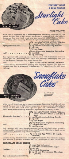 Vintage Betty Crocker Recipe Promo Sheet - Front - Part 2
