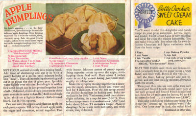 Series No. 3 - Vintage Betty Crocker Recipe Sheet - Click To View Larger