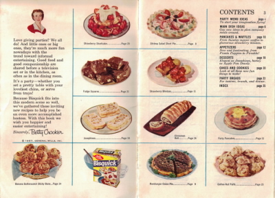 Pages 2 & 3 - Betty Crocker's Bisquick Party Book - Click To View Larger