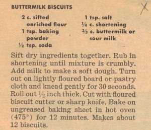 Buttermilk Biscuits Recipe Clipping