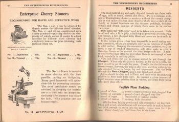 Antique Cherry Stoner & Dessert Recipes - Click To View Larger