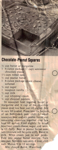 Chocolate Peanut Squares Recipes