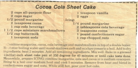 Cocoa Cola Sheet Cake Clipping - Click To View Larger