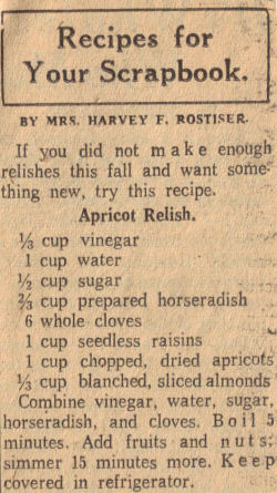 Apricot Relish Recipe Clipping