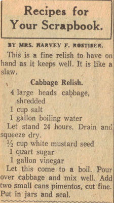 Cabbage Relish Recipe