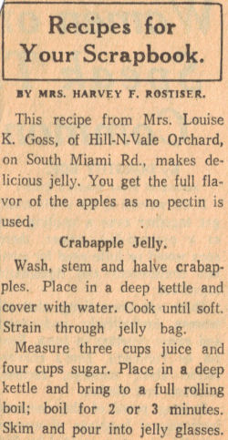 Crabapple Jelly Recipe Clipping