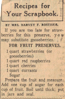 Fruit Preserves Recipe Clipping