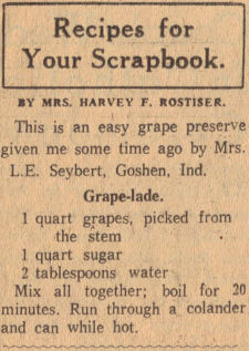 Grape-lade Recipe - Vintage Clipping