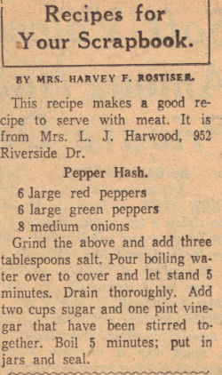 Pepper Hash Recipe Clipping