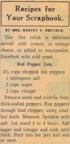 Red Pepper Jam Recipe Clipping