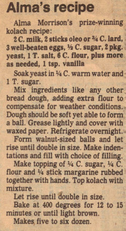 Kolach Recipe Clipping