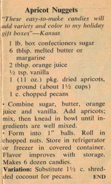 Vintage Apricot Nuggets Recipe Clipping