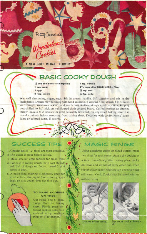 Vintage Betty Crocker's Wonderland Cookies Holiday Sheet - Front
