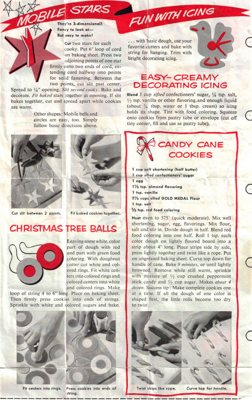 Vintage Betty Crocker's Wonderland Cookies Holiday Recipe Sheet - Back