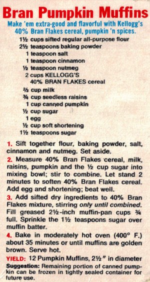 Kellogg's Bran Pumpkin Muffins Recipe