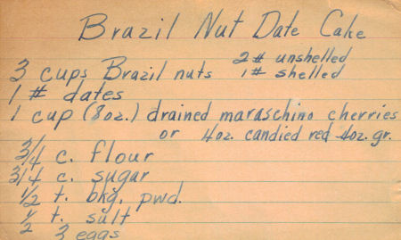 Brazil Nut Date Cake Recipe Card