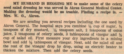Celery Seed Salad Dressing Recipe