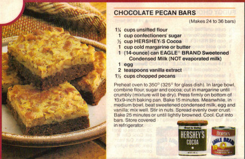 Chocolate Pecan Bars Recipe Clipping