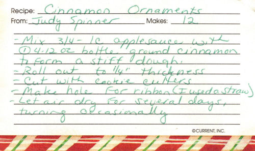 Cinnamon Ornaments Instructions - Handwritten