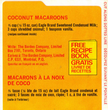 Coconut Macaroons Recipe Label