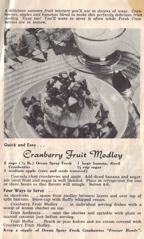 Vintage Cranberry Fruit Medley Recipe Page