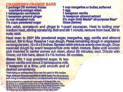 Cranberry Orange Bars