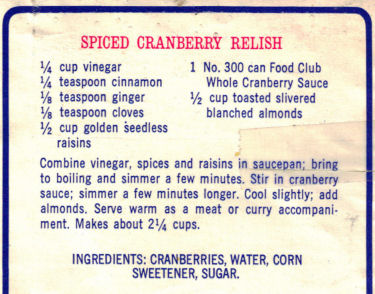 Spiced Cranberry Relish Recipe Clipping