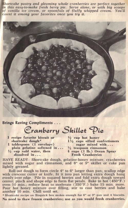 Cranberry Skillet Pie Recipe Page