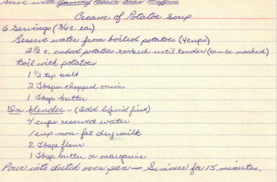 Cream of Potato Soup Recipe - Click To View Larger