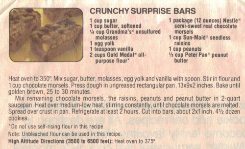 Crunchy Surprise Bars Recipe