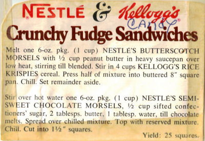 Crunchy Fudge Sandwiches - Recipe Clipping