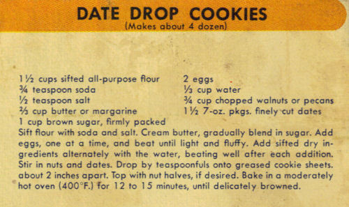 Date Drop Cookies Recipe