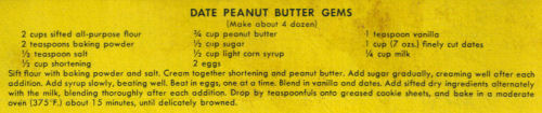 Date Peanut Butter Gems Recipe