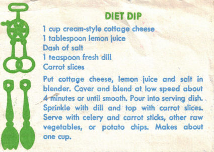 Diet Dip Recipe Clipping