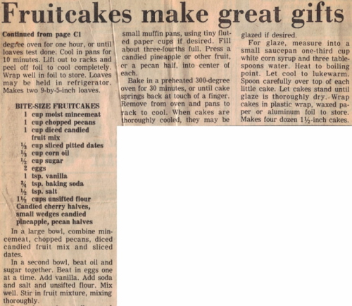 Homemade Fruitcakes Make Great Gifts - Part 2