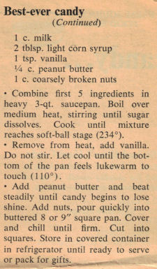 Peanut Butter Fudge Recipe Clipping - Part 2